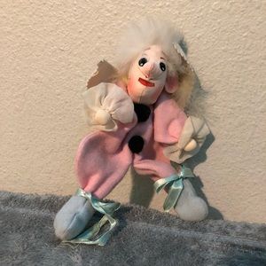 Weird rare Vintage 60s wire tooth fairy clown doll